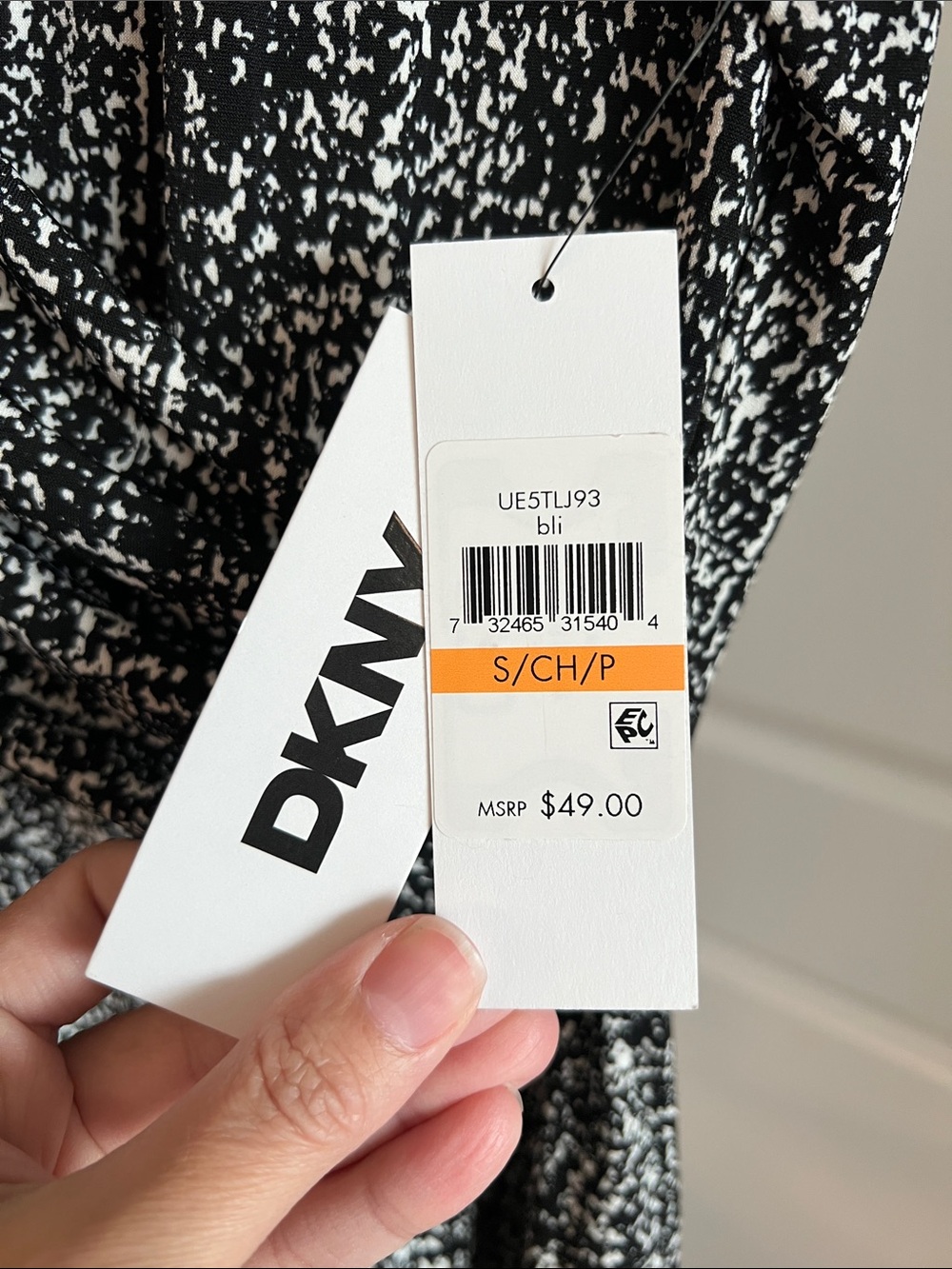 DKNY Dressy Office Faux Wrap Short Sleeve Black and White Top size Small - Picture 4 of 8